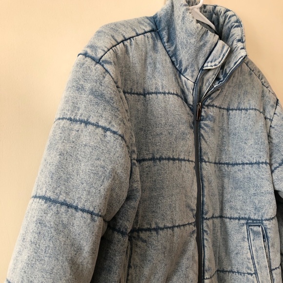 NWT Popsugar Denim Puffer Jacket - Picture 3 of 3